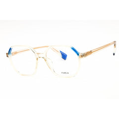 Furla Women's Eyeglasses - Transparent Beige Acetate Full Rim Round | VFU578 07T1