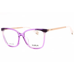 Furla Women's Eyeglasses - Shiny Transparent Purple Full Rim Cat Eye | VFU723V 06SC