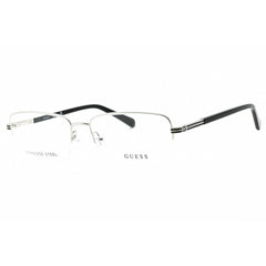 Guess Men's Eyeglasses - Shiny Light Nickeltin Metal Rectangular Frame | GU50044 010