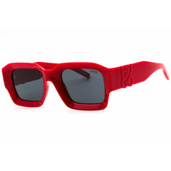 HUGO Unisex Sunglasses - Ruby Red Plastic Full Rim Rectangular | HG 1311/S 0C9A IR