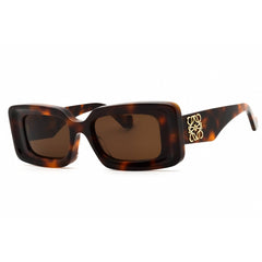Loewe Women's Sunglasses - Dark Havana Acetate Full Rim Rectangular | LW40102F 52E