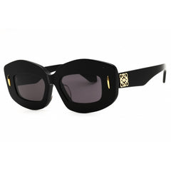 Loewe Women's Sunglasses - Shiny Black Acetate Full Rim Oval Frame | LW40114F 01A