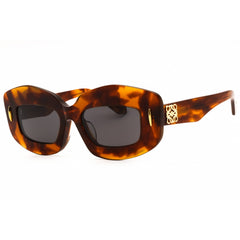 Loewe Women's Sunglasses - Blonde Havana Acetate Full Rim Oval Frame | LW40114F 53A