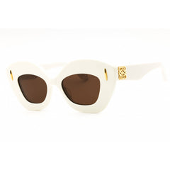 Loewe Women's Sunglasses - Ivory Acetate Full Rim Cat Eye Shape Frame | LW40127I 53A