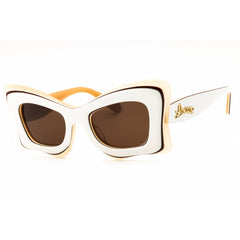 Loewe Women's Sunglasses - Ivory Acetate Full Rim Cat Eye Shape Frame | LW40140U 25E