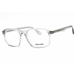 Police Men's Eyeglasses - Transparent Grey Acetate Full Rim Square | VPLG74M 4G0Y