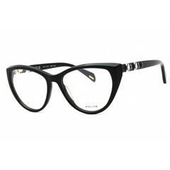Police Women's Eyeglasses - Shiny Black Acetate Full Rim Cat Eye Frame | VPLL31M 0700