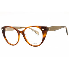 Police Women's Eyeglasses - Shiny Medium Havana Acetate Cat Eye Frame | VPLM02 09XW