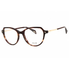 Police Women's Eyeglasses - Transparent Olive Brown Full Rim Cat Eye | VPLM07 0AG9