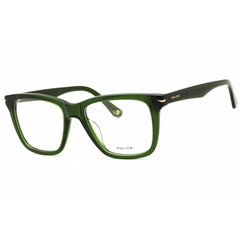 Police Unisex Eyeglasses - Shiny Transparent Green Acetate Rectangular | VPLN19 0G61