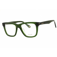 Police Unisex Eyeglasses - Shiny Transparent Green Acetate Rectangular | VPLN19M 0G61