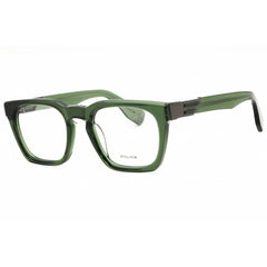 Police Men's Eyeglasses - Shiny Transparent Green Full Rim Rectangular | VPLN64 0G61