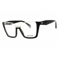 Police Women's Eyeglasses - Shiny Black Metal Full Rim Cat Eye Frame | VPLP53M 0700