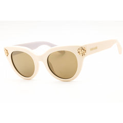 Roberto Cavalli Women's Sunglasses - Shiny Full Beige Acetate Cat Eye | SRC065M 9X7G
