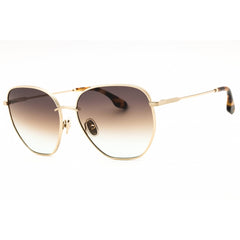 Victoria Beckham Women's Sunglasses - Grey Brown Aqua Lens Gold Metal | VB219S 730