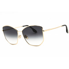 Victoria Beckham Women's Sunglasses - Gradient Grey Lens Gold/Smoke Frame | VB225S 701