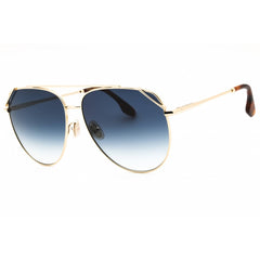 Victoria Beckham Women's Sunglasses - Blue Lens Gold Metal Aviator Frame | VB230S 720