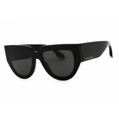 Victoria Beckham Women's Sunglasses - Dark Grey Lens Black Acetate Oval | VB679S 001