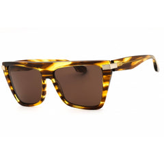 Victoria Beckham Women's Sunglasses - Brown Lens Striped Tobacco Square | VB684S 224