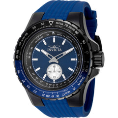 Invicta Men's Watch - Aviator Blue, Black and Silver Tone Dial Silicone Strap | 49300