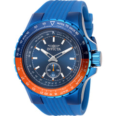 Invicta Men's Watch - Aviator Quartz Blue Brass Dial Silicone Rubber Strap | 49310
