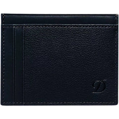 S.T. Dupont Men's Credit Card Holder - Line D Grained Blue Leather Bifold | 093004B