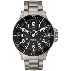 Timex Men's Watch - Allied Coastline Quartz Black Dial Silver Bracelet | TW2R461009J