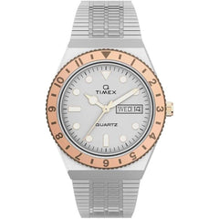 Timex Men's Watch - Q Timex Silver Tone Dial Stainless Steel Bracelet | TW2U95600VQ