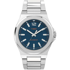 Timex Men's Watch - Essex Avenue Quartz Blue Dial Silver Steel Bracelet | TW2V02000VQ
