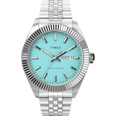Timex Men's Watch - Waterbury Quartz Blue Dial Silver Steel Bracelet | TW2V18200VQ