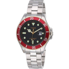 Timex Men's Watch - Harborside Coast Black Dial Silver Steel Bracelet | TW2V27400VQ