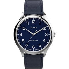 Timex Men's Watch - Easy Reader Quartz Blue Indiglo Dial Leather Strap | TW2V27900VQ