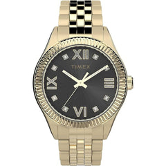 Timex Women's Watch - Waterbury Legacy Black Dial Yellow Gold Bracelet | TW2V45700VQ
