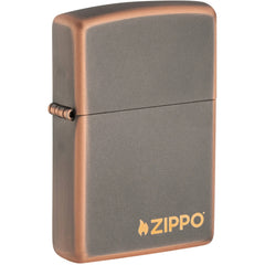 Zippo Windproof Pocked Lighter - Rustic Bronze Finish with Zippo Logo Metal | 49839ZL