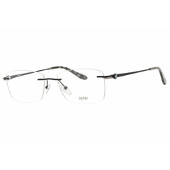 BMW Men's Eyeglasses - Matte Black Metal Rectangular Shape Rimless Frame | BW5011 002