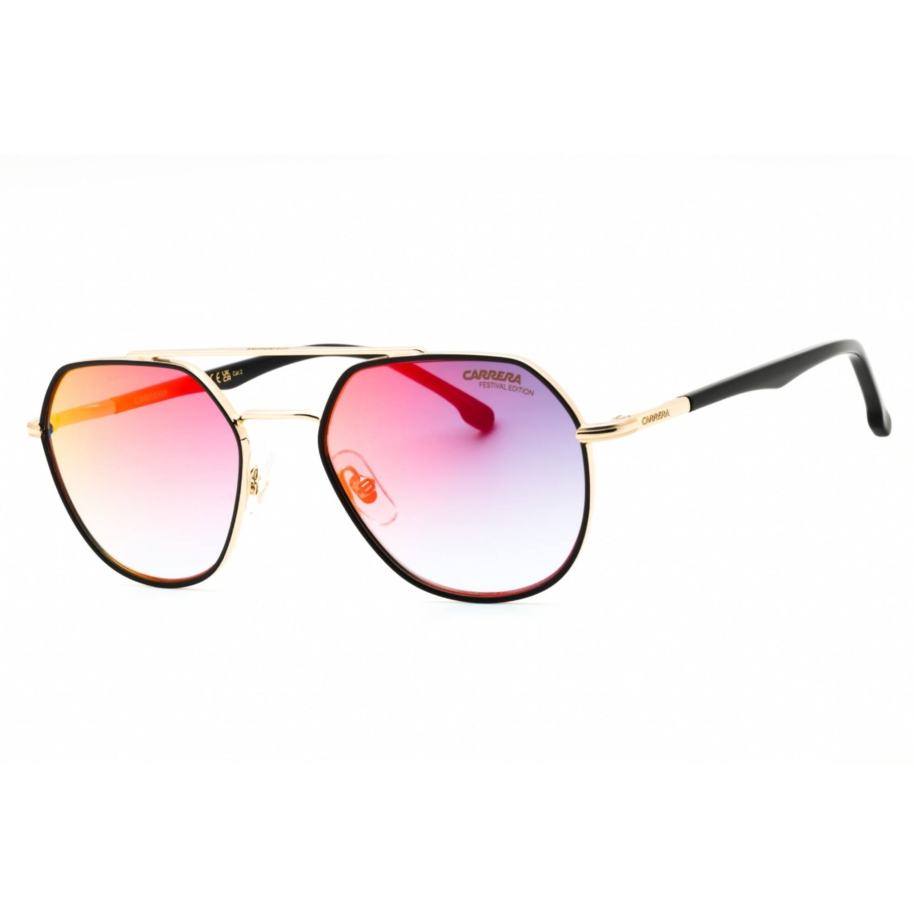 Carrera Unisex Sunglasses - Black Gold Metal Pilot Full Rim  display picture 1