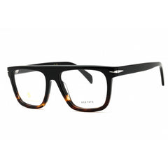 David Beckham Men's Eyeglasses - Black Horn Plastic Square Frame | DB 7096 037N 00