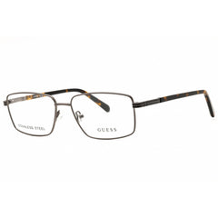 Guess Men's Eyeglasses - Matte Gunmetal Metal Rectangular Full Rim Frame | GU50061 009