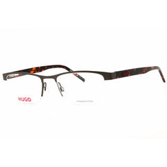 Hugo Men's Eyeglasses - Matte Ruthenium Metal Rectangular Frame | HG 1199 0R81 00