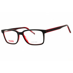 Hugo Men's Eyeglasses - Black Red Plastic Rectangular Full Rim Frame | HG 1245 0OIT 00