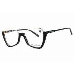 Karl Lagerfeld Women's Eyeglasses - Black Metal Cat Eye Half Rim Frame | KL354 001