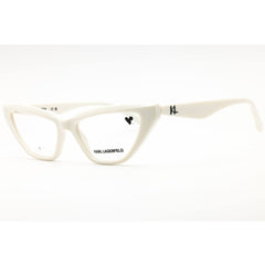 Karl Lagerfeld Women's Eyeglasses - White Injected Propionate Cat Eye | KL6175 105