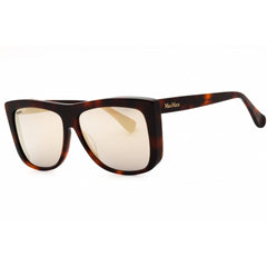Max Mara Women's Sunglasses - Dark Havana Acetate Geometric Shape Frame | MM0066 52L