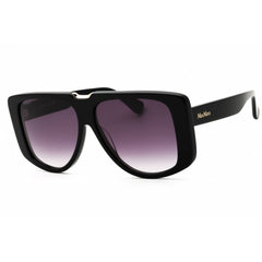 Max Mara Women's Sunglasses - Shiny Black Acetate Oversized Shape Frame | MM0075 01B