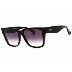 Max Mara Women's Sunglasses - Shiny Black Acetate Square Full Rim Frame | MM0078 01B
