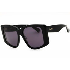 Max Mara Women's Sunglasses - Shiny Black Acetate Oversized Shape Frame | MM0098 01A