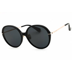 Max Mara Women's Sunglasses - Shiny Black Acetate Round Full Rim Frame | MM0111-K 01A