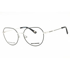 Skechers Women's Eyeglasses - Shiny Black Metal Oversized Full Rim Frame | SE2185 001