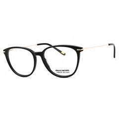 Skechers Women's Eyeglasses - Shiny Black Acetate Round Full Rim Frame | SE2199 001