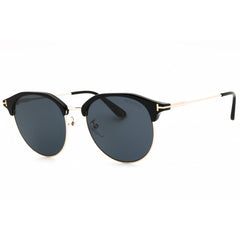 Tom Ford Unisex Sunglasses - Shiny Black Metal Round Full Rim Frame | FT0889-K 01A